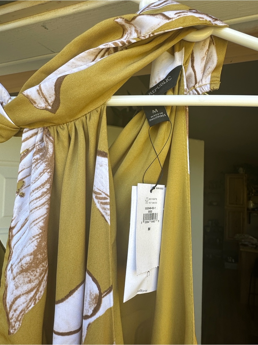Banana Republic Mustard Yellow Halter Floral Maxi Dress - Picture 6 of 6